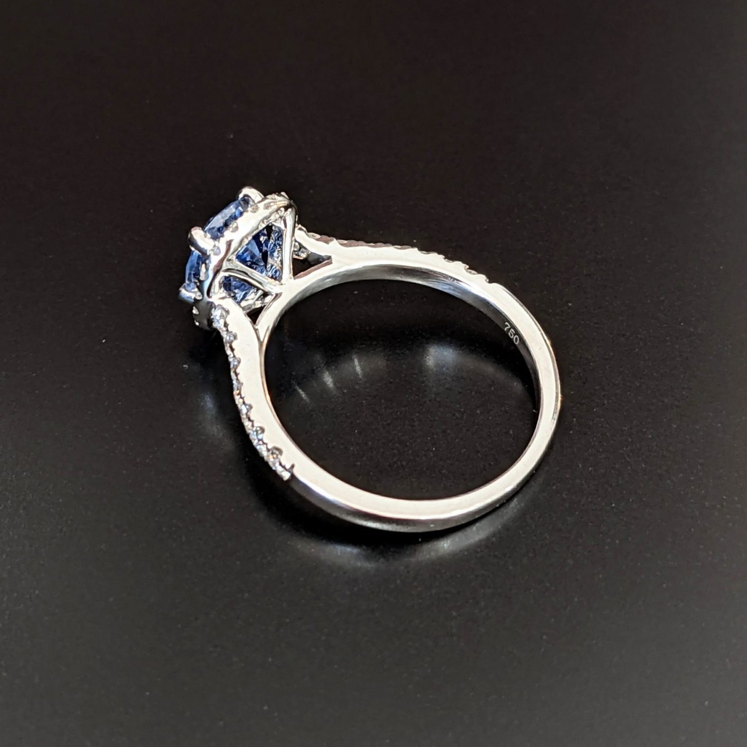 Mid Blue Ceylon Sapphire and Diamond Ring - Danny Lee Designs