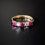 ruby and diamond 5 stone ring