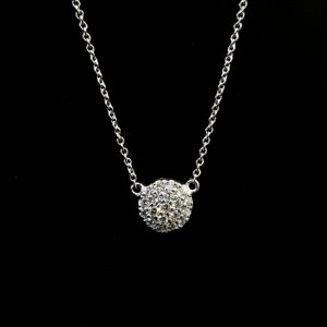 18ct WG Diamond Cluster Necklace