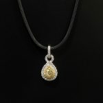 yellow diamond pendant and chain