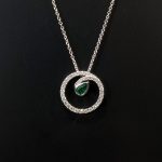 pear shape emerald ladies necklace with chain