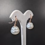 rose gold ladies pearl earrings