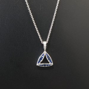 triangle sapphire and diamond necklace